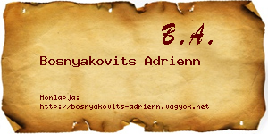 Bosnyakovits Adrienn névjegykártya